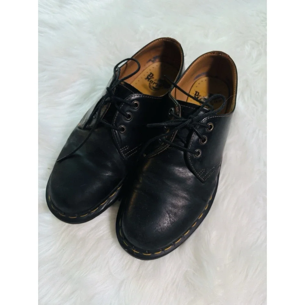 Men's Size 9 Dr. Martens 1461 3 Eye Leather Oxfords 11838002 BLACK SMOOTH